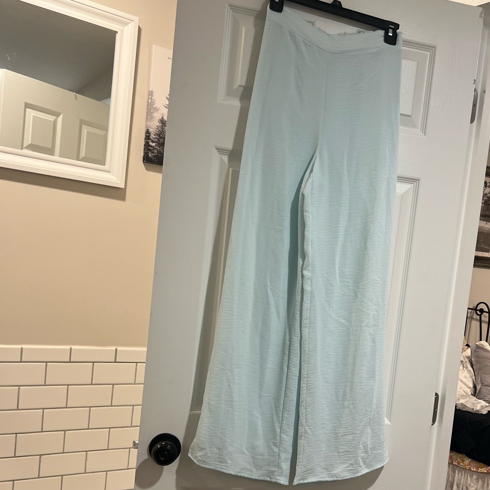 All Saints Light Blue Wide-Leg Pants